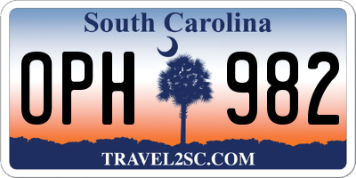 SC license plate OPH982