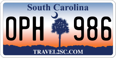 SC license plate OPH986
