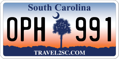 SC license plate OPH991