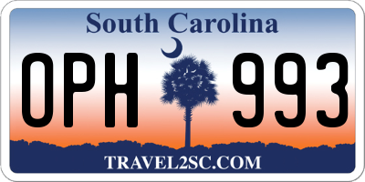 SC license plate OPH993