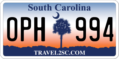 SC license plate OPH994