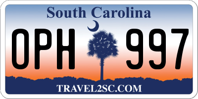 SC license plate OPH997