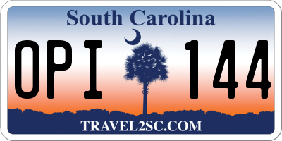 SC license plate OPI144