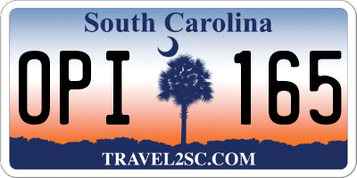 SC license plate OPI165