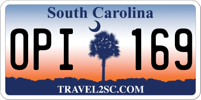 SC license plate OPI169