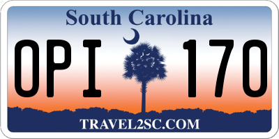 SC license plate OPI170