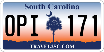 SC license plate OPI171