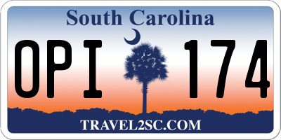 SC license plate OPI174