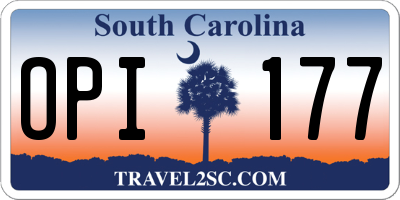 SC license plate OPI177