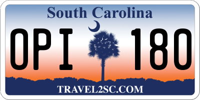 SC license plate OPI180
