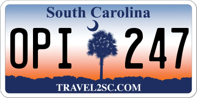 SC license plate OPI247