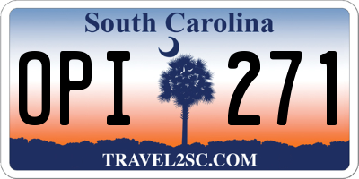 SC license plate OPI271