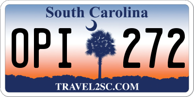 SC license plate OPI272