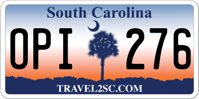 SC license plate OPI276