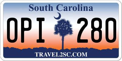 SC license plate OPI280