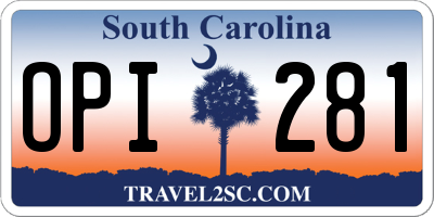 SC license plate OPI281