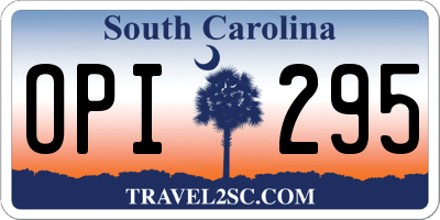 SC license plate OPI295