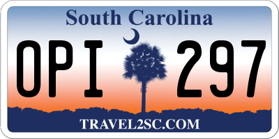 SC license plate OPI297
