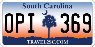 SC license plate OPI369