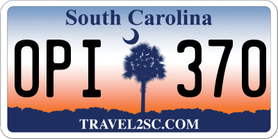 SC license plate OPI370
