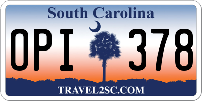 SC license plate OPI378