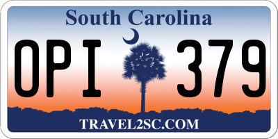 SC license plate OPI379