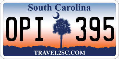 SC license plate OPI395