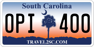 SC license plate OPI400