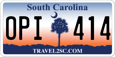 SC license plate OPI414
