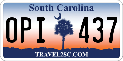 SC license plate OPI437