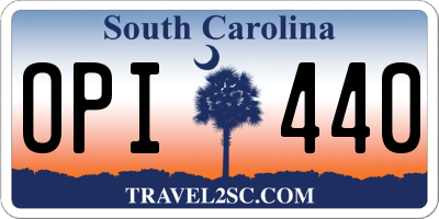 SC license plate OPI440