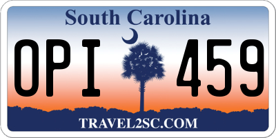 SC license plate OPI459