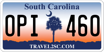 SC license plate OPI460