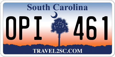 SC license plate OPI461