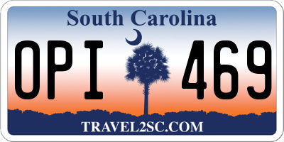 SC license plate OPI469