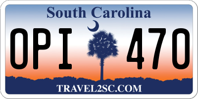 SC license plate OPI470
