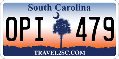 SC license plate OPI479