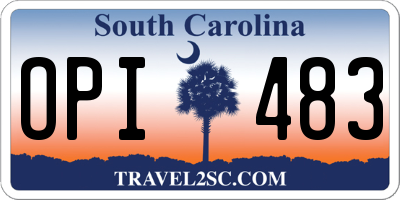 SC license plate OPI483