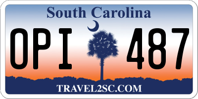 SC license plate OPI487