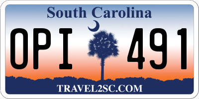 SC license plate OPI491