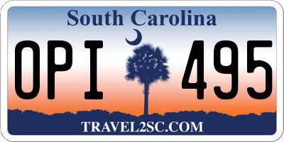 SC license plate OPI495