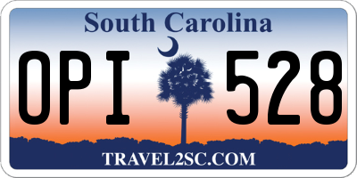 SC license plate OPI528
