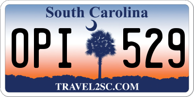 SC license plate OPI529