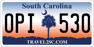 SC license plate OPI530