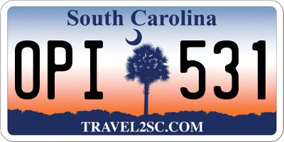 SC license plate OPI531