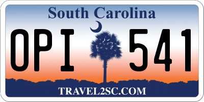SC license plate OPI541