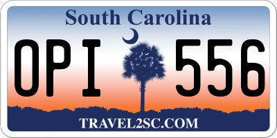 SC license plate OPI556