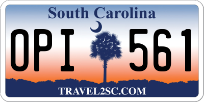 SC license plate OPI561