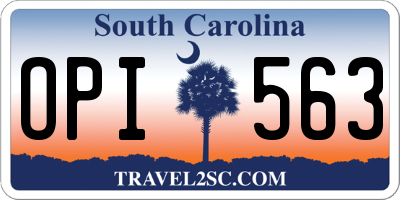 SC license plate OPI563