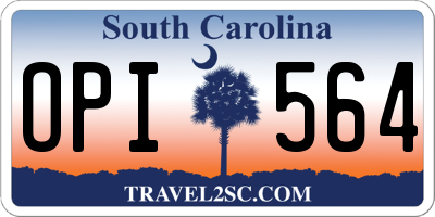 SC license plate OPI564